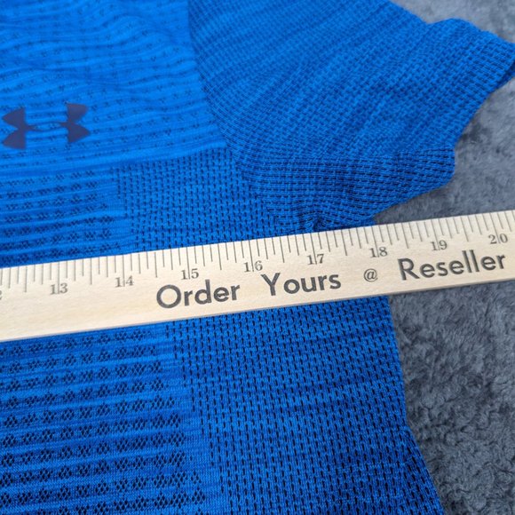 Under Armour Shirt Men Small Blue Lightweight Vanish Tee Short Sleeve Pullover - Picture 7 of 16